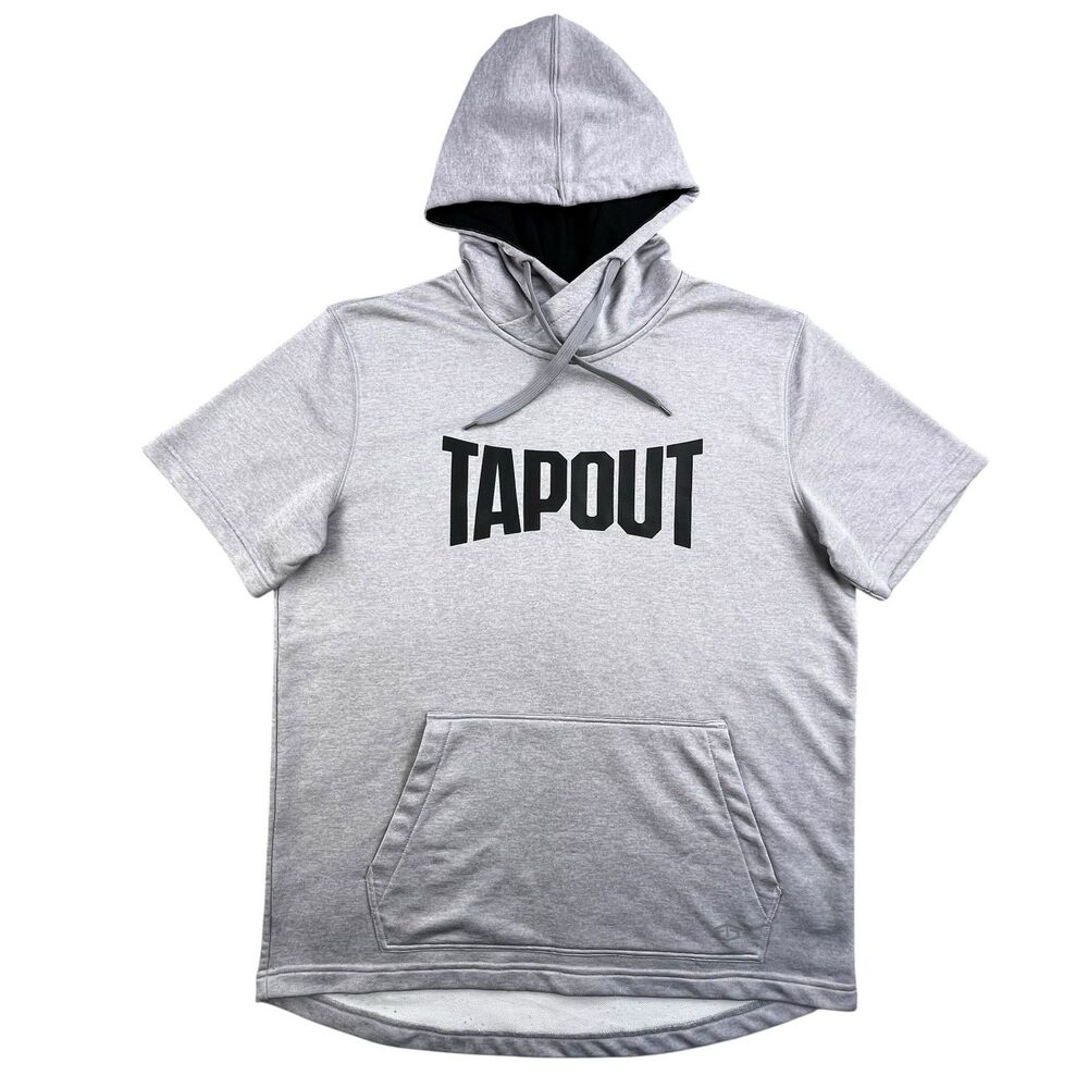 Tapout Hoodie Men's Size Large Gray Sweatshirt Short Sleeve MMA UFC
